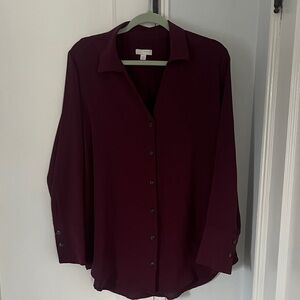 14th & Union Women's Button Down Shirt in Rich Burgundy